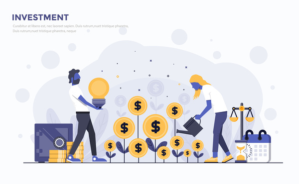 Investment flat business template vector  