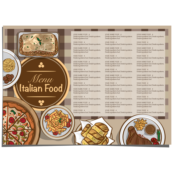 Italian food menu template vector design 10  