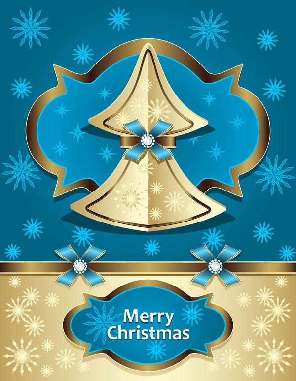 高級メリー クリスマス カード ベクトル テンプレート 01  
