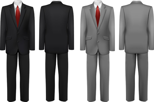 Men suits design template vector 02  