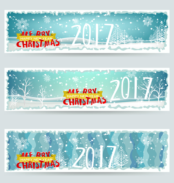 Frohe Weihnachten 2017 Banner Desgin Vektor 03  