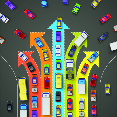 Modern traffic jam vector design 03  