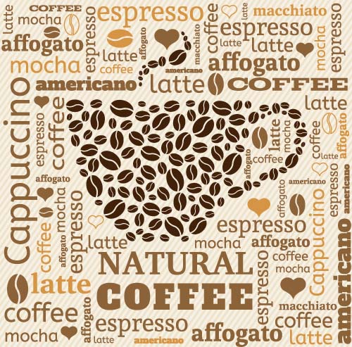 Natural coffee creative background vector 05  