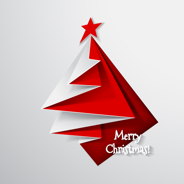 Paper folped christmas tree vectors 04  