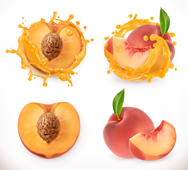 桃のジュースとスプラッシュベクトル  