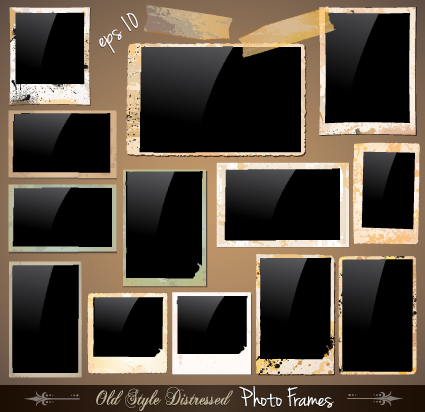 Set of Polaroid photo frames vector material 03  