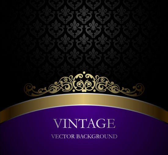 Violet avec vecteur de fond Vintage noir  