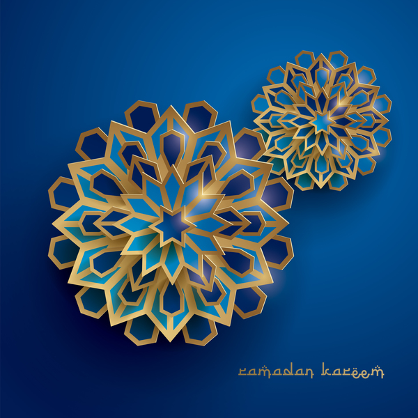 Fond de Ramadan avec un vecteur papier fleur coupée 08  