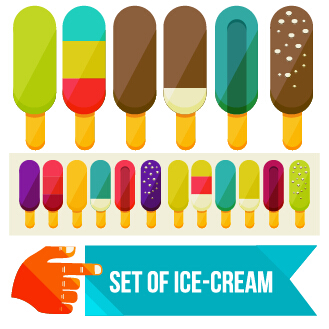 Set of Ice cream vector material 01  