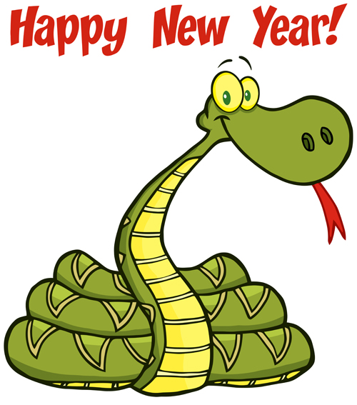 Cute Snake 2013 design elements vector material 03  