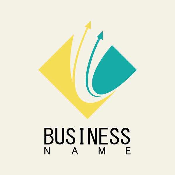 四角い矢印のビジネスロゴベクトル  