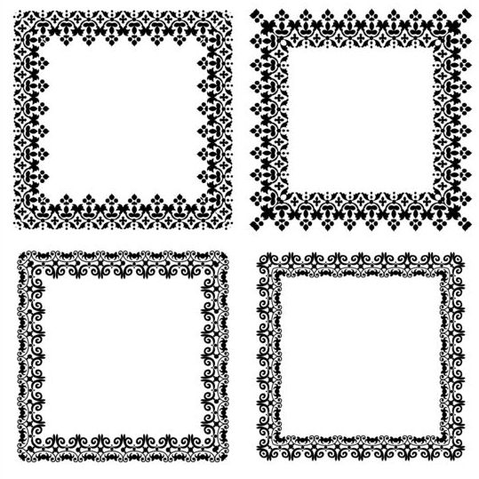 Vierkante zwarte frame vector set 04  