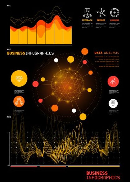Technical element with business infographic template vector 01  