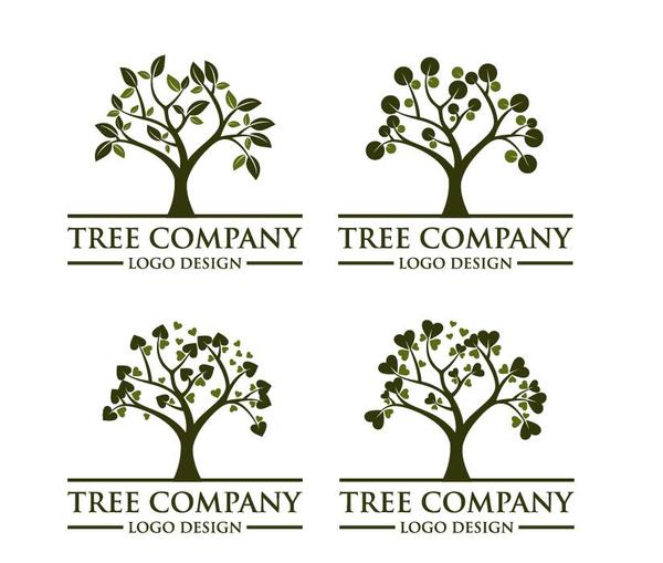 Vecteur de conception de logos d'entreprise arbre  