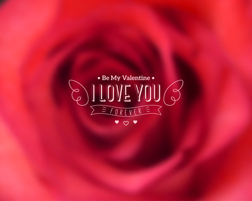 Valentines day blurred flower background vector 02  