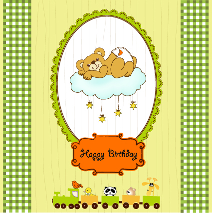 Vector Baby Happy Birthday backgrounds 02  