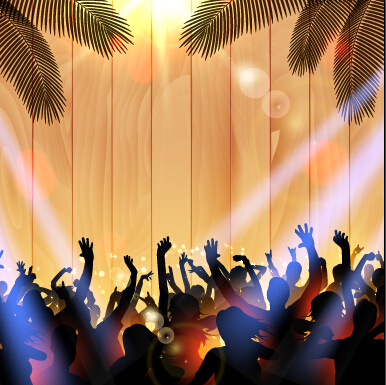 Vector flyer summer night party design material 08  