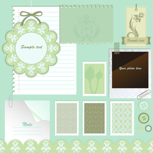 Vintage Paper with lace vector 01  