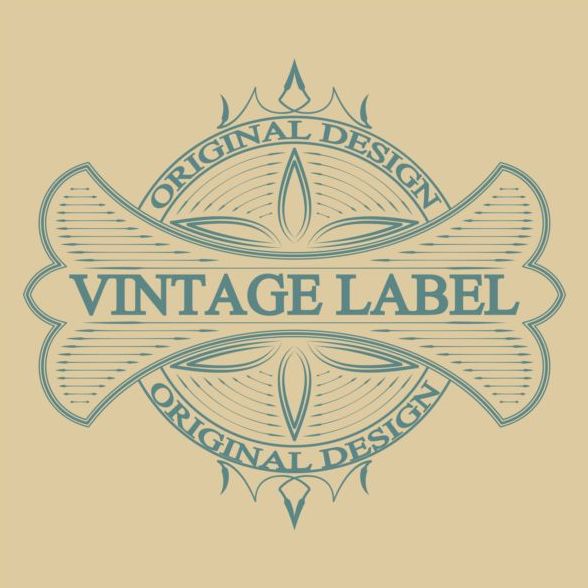 Vintage antique decorative labels vector 04  