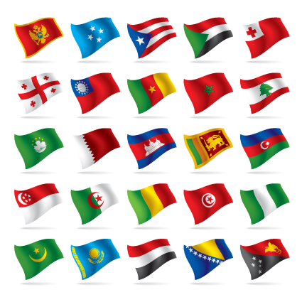 Different World Flags elements vector 04  