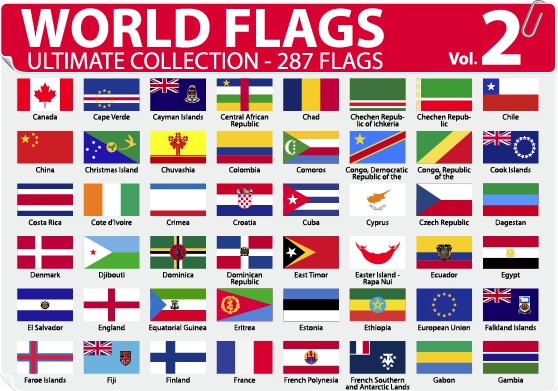 Various of World flags vector set 05  