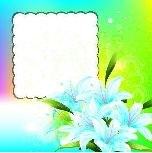 Bright Background with flowers design vector 04  