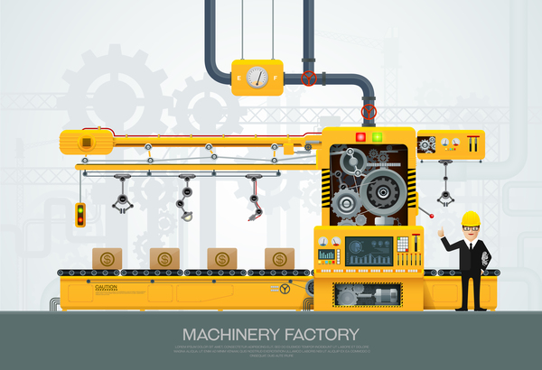 Maschine und Fabrik Geschäft Vorlage Vektor 04machine und Fabrik-Business-Template-Vektor-04  
