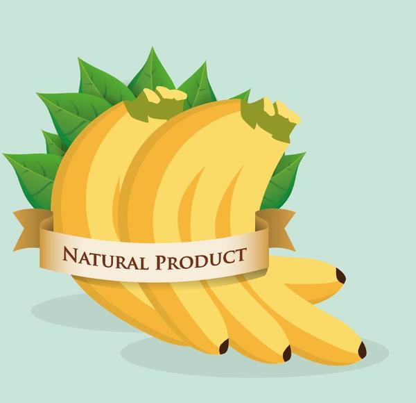natürlicher Bananenaufklebervektor  