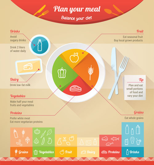 nutrition infographic vector material  