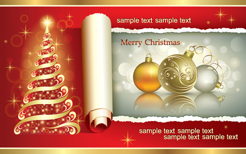 Vector Set of Xmas Backgrounds design elements 04  