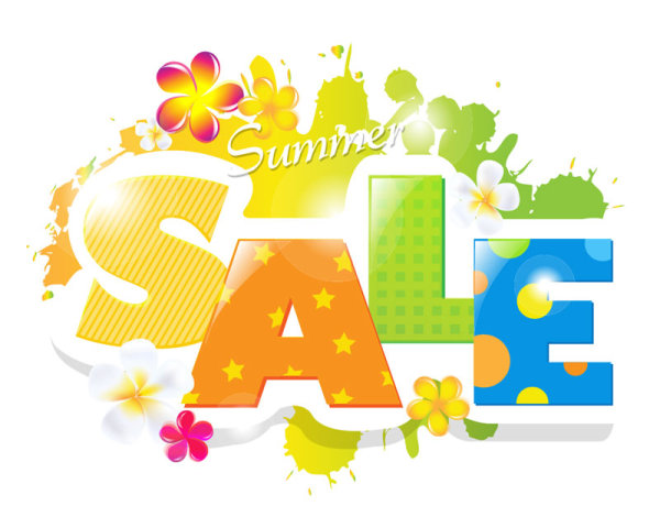 Sale elements in the summer vector graphics 03  