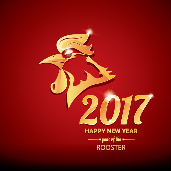 2017鶏の中国の旧正月赤のスタイル背景ベクトル05  