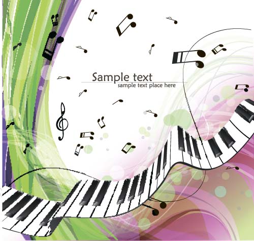 Abstract music art background vectors 03  