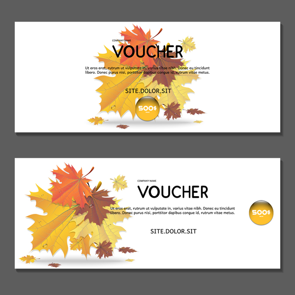 Autumn voucher template vector 02  