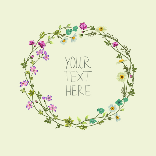 Beautiful flower frames with vintage background 02  