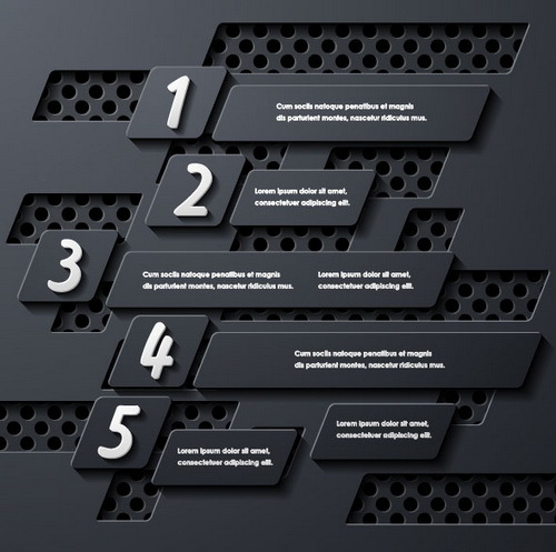 Infographic Schablonenvektoren 06 des schwarzen Metalls  