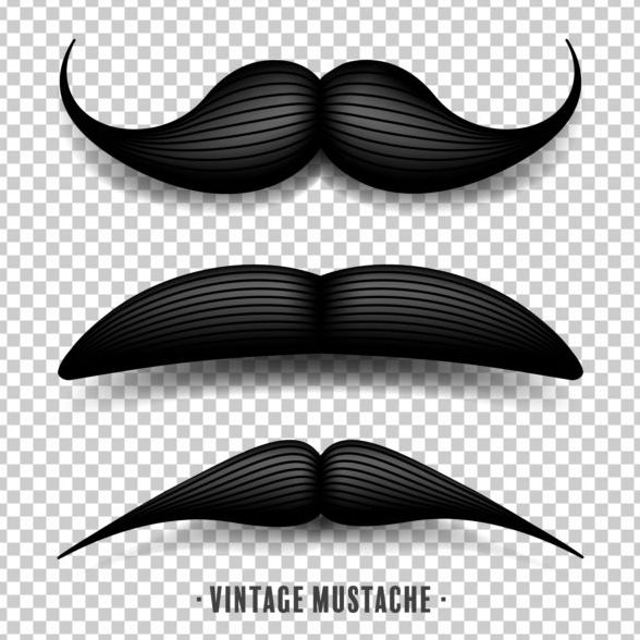 Black mustache illustration vector 07  