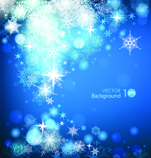 スノーフレーク ブルー クリスマス背景 01  