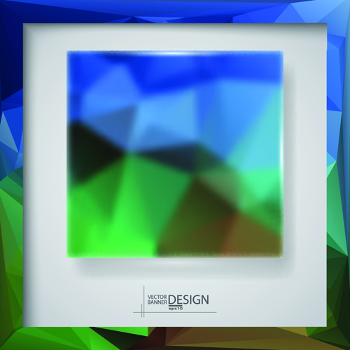 Blurs glass with polygonal backgrounds vector 03  