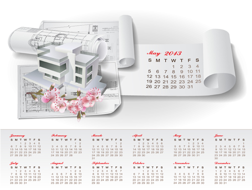 Set of Creative Calendar 2013 design vector 11  