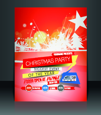 Christmas flyer cover design vector set 02  
