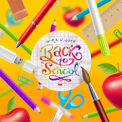 Classic school background creatime vector 05  