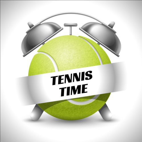 Clock with tennis vector  