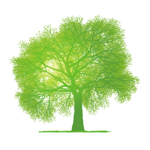 Creative green tree design vector graphics 02  