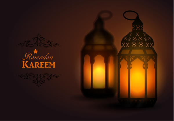Kreative Ramadan Jareem dunkle Farbe Hintergrund Vektor 08  