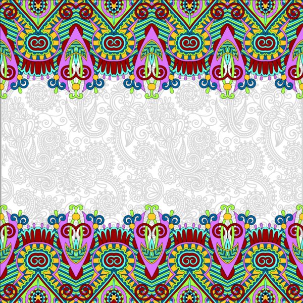 Ethnic ornament pattern seamless border vector 08  