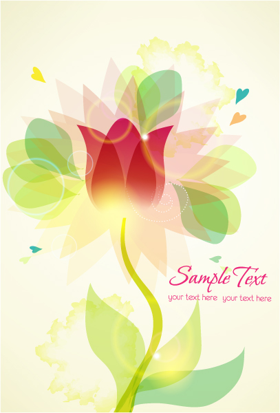 Flower illustrations vector background 04  