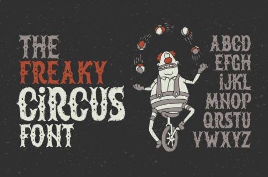 Freaky cirkus font vektor  