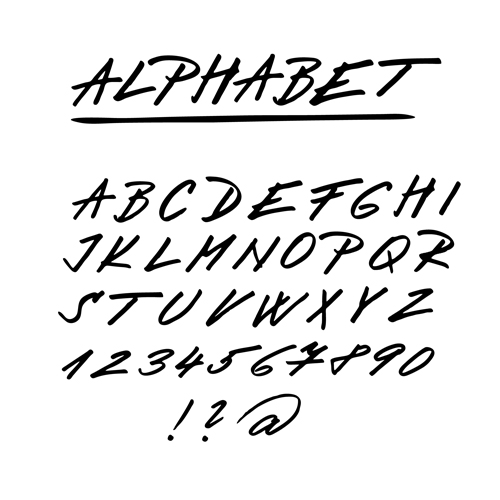 Hand drawn alphabet creative vectors 04  