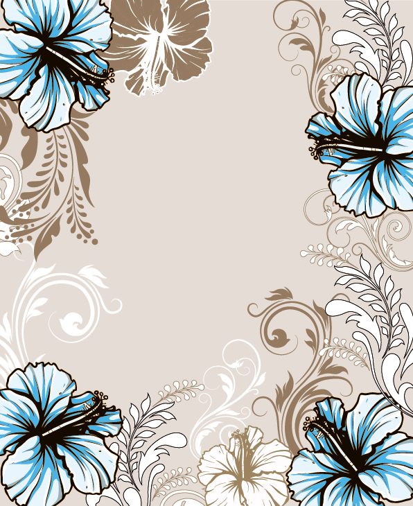 Hand drawn floral vintage background vectors  